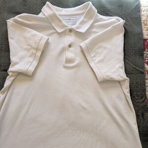 Eddie Bauer White Polo Short Sleeve Shirt